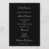 黒写真エレガント書道スクリプ結婚ト メニュー (正面)