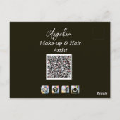 黒写真モダンメイクアップアーティスト ポストカード (裏面)