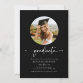黒写真モダン院卒業記念パーティー 招待状 (正面)