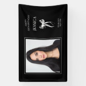 黒写真モダン30歳おめでとう30歳 横断幕 (縦)