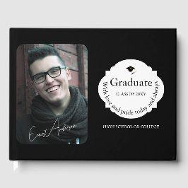 黒写真卒業シンプル科エレガント卒業 ゲストブック