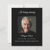 黒写真葬式プログラムカード (正面)