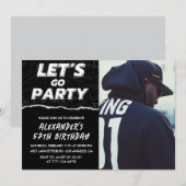 黒写真57歳の誕生日招待状メンズ 招待状 (正面/裏面)