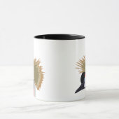 黒冠の鶴の鳥の野生動物 マグカップ (中央)