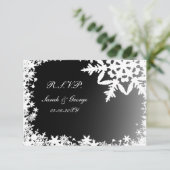 黒冬の結婚式rsvp標準3.5 x 5 出欠カード (スタンド正面)