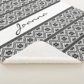 黒刺繍 シェルパブランケット (3/4)