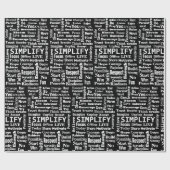 黒前向きのワードクラウド ラッピングペーパー (フラット)