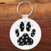 黒前紙上の白い手 キーホルダー (正面)