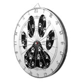 黒前紙上の白い手 ダーツボード (正面右)