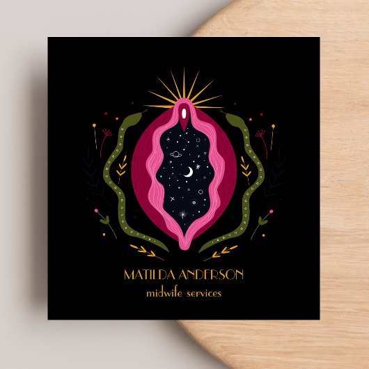 黒助産師サービス妊娠妊婦の膣 スクエア名刺