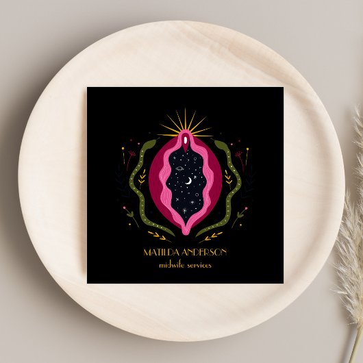 黒助産師サービス妊娠妊婦の膣 スクエア名刺