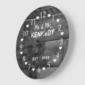 黒動揺して木結婚材 ラージ壁時計 (傾斜)