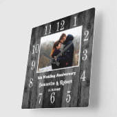 黒動揺して木5周年の写真 スクエア壁時計 (傾斜)