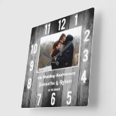 黒動揺して木5周年の写真 スクエア壁時計 (傾斜)