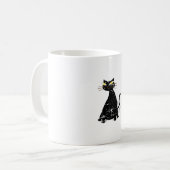 黒動揺して毛猫 コーヒーマグカップ (正面左)