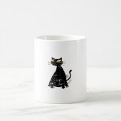 黒動揺して毛猫 コーヒーマグカップ (中央)
