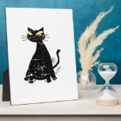 黒動揺して毛猫 フォトプラーク (側面)