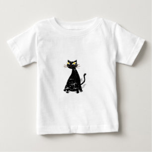 黒動揺して毛猫 ベビーTシャツ