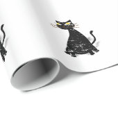 黒動揺して毛猫 ラッピングペーパー (ロールコーナー)