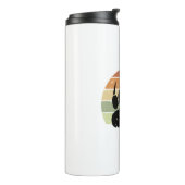 黒動揺して熊ポープリントレトロ夕日 タンブラー (回転左)