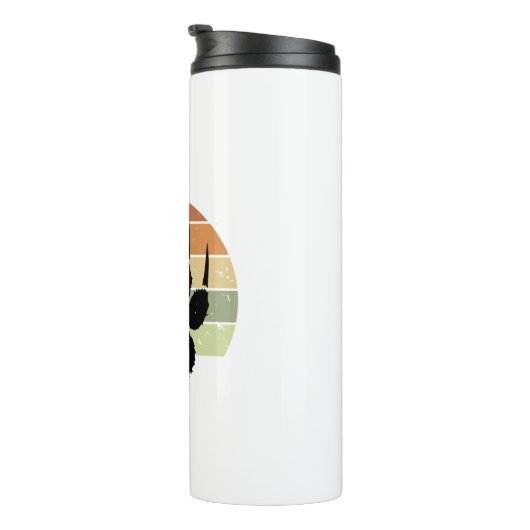 黒動揺して熊ポープリントレトロ夕日 タンブラー (回転右)