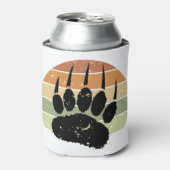 黒動揺して熊ポープリントレトロ夕日 缶クーラー (缶正面)