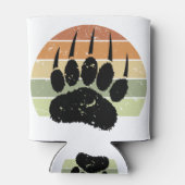 黒動揺して熊ポープリントレトロ夕日 缶クーラー (裏面)