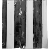 黒動揺して白ストライプの シャワーカーテン (正面)