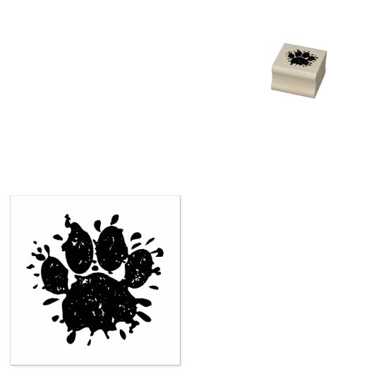 黒動揺して絵を描（ばちゃばちゃ）跳ねるドッグポープリント ラバースタンプ (押印)