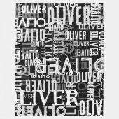 黒動揺して色で複モダン製された名前(&W) フリースブランケット (正面)