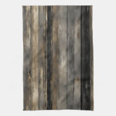 黒動揺して金ゴールドグレーストライプ キッチンタオル (縦)