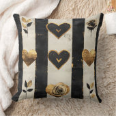 黒動揺して金ゴールドホワイトバレンタインテーマ クッション (ブランケット)