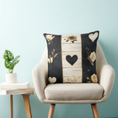 黒動揺して金ゴールドホワイトバレンタインテーマ クッション (椅子)