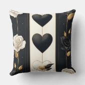 黒動揺して金ゴールドホワイトバレンタインテーマ クッション (裏面)