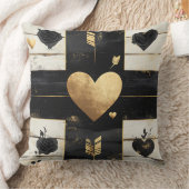 黒動揺して金ゴールドホワイトバレンタインテーマ クッション (ブランケット)