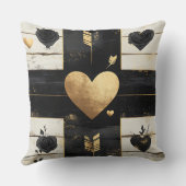 黒動揺して金ゴールドホワイトバレンタインテーマ クッション (裏面)