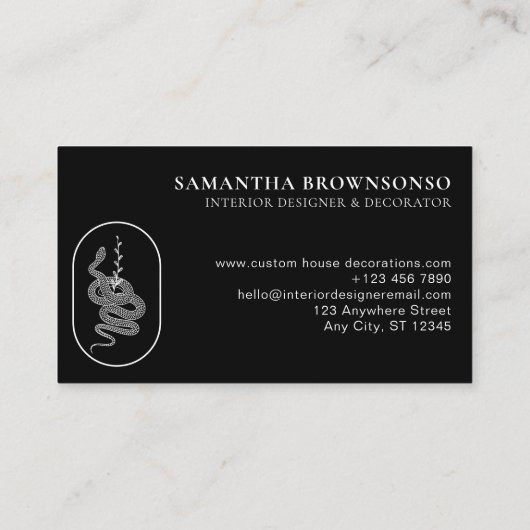 黒動物の花蛇 名刺 (裏面)