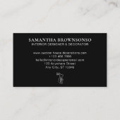 黒動物フラワーラビットバニー 名刺 (裏面)