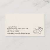 黒動物ローポリバニーウサギ 名刺 (裏面)