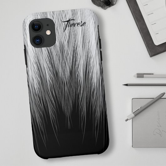 黒包まれたと白の羽グラデーションで Case-Mate iPhoneケース