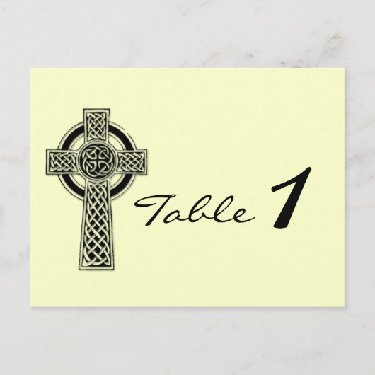 黒十字アイボリー結婚の表番号 ポストカード (正面)