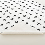 黒十字手書き幾何学模様 シェルパブランケット (3/4)