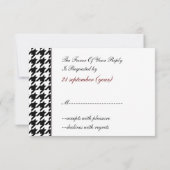 黒千鳥格子の白の結婚式rsvp 3.5 x 5 出欠カード (裏面)