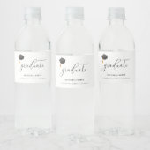 黒卒業エレガントキャップ台本高校 ペットボトルラベル (ボトル)