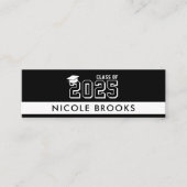 黒卒業クラスの連絡情報名 スキニー名刺 (正面)