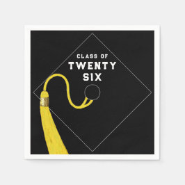 黒卒業2025パーティー スタンダードカクテルナプキン