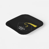 黒卒業2025パーティー ペーパープレート (傾斜あり)