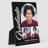 黒卒業3フォトアーはっきりしたチホワイトスクリプト フォトプラーク (側面)