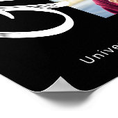 黒卒業3フォトアーはっきりしたチホワイトスクリプト ポスター (角)