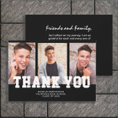 黒卒業3写真ありがとう サンキューカード